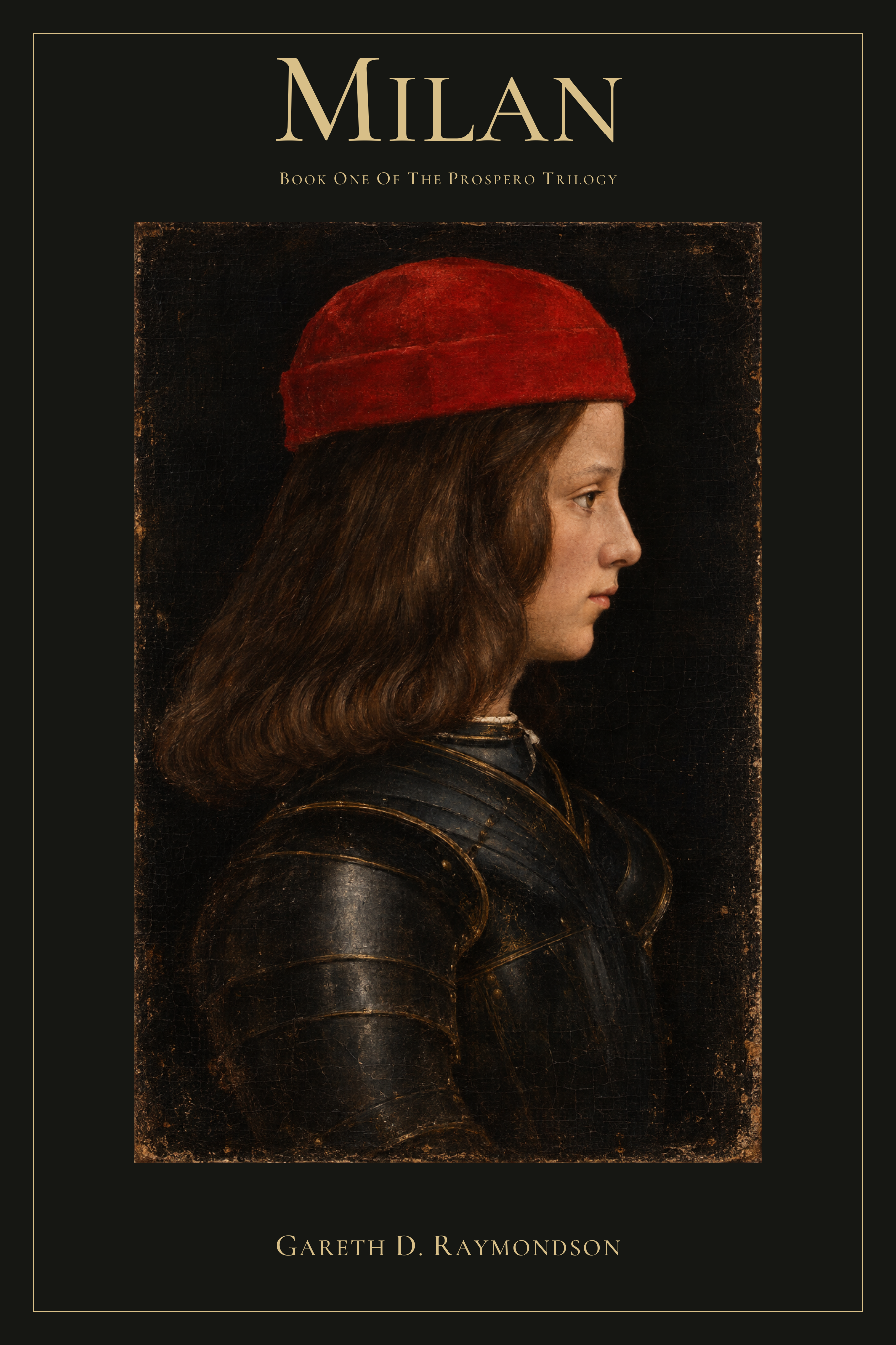 Cover of MILAN, showing Massim in armour and a red cap against a dark background